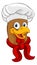 Chicken Chef Rooster Cockerel Cartoon Character