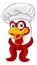 Chicken Chef Rooster Cockerel Cartoon Character