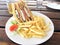 Chicken Club Sandwich with Potato Fries