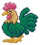 Chicken Cockerel Pixel Art Video Game Cartoon