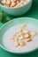 Chicken cream soup with bread crumbs