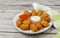 Chicken croquettes with tomato mayonnaise sauces