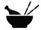 Chicken curry dish icon, asian food pictogram