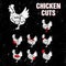 Chicken Cuts Vector Template Set