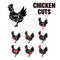 Chicken Cuts Vector Template Set