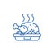 Chicken dish,grilled roast line icon concept. Chicken dish,grilled roast flat vector symbol, sign, outline illustration