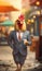 Chicken dressed in a suit like a businessman (generative AI