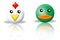 Chicken and duck animals icons