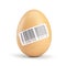 Chicken egg with barcode sticker 3d