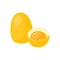 Chicken egg with broken half vector icon. Healthy eating cartoon