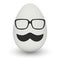 Chicken Egg with hipster mask. Vector.