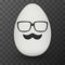 Chicken Egg with hipster mask. Vector.