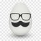 Chicken Egg with hipster mask. Vector.