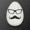 Chicken Egg with hipster mask. Vector.