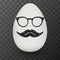 Chicken Egg with hipster mask. Vector.