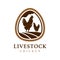 Chicken egg livestock logo design template