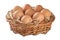 Chicken eggs in a basket . A useful product is a lot of calcium and protein
