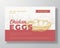 Chicken Eggs Food Label Template. Abstract Vector Packaging Design Layout. Modern Typography Banner with Hand Drawn Nest