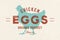 Chicken Eggs. Vintage hand drawn logo