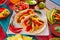 Chicken fajitas tacos mexican food guacamole chili