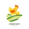 Chicken farm logo emblem design.