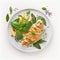 Chicken fillet with salad. Healthy eating, keto diet, diet lunch concept. Isolate