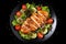 Chicken fillet with salad. Healthy food, keto diet, diet lunch concept. Top view