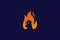 Chicken fire logo design . creative chicken head with flame or fire in one form , awesome logo designs