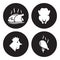 Chicken, fried chicken icons set