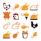 Chicken, fried chicken legs - food icons set