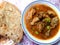 Chicken gravy masala with paratha Pakistan food asian causin