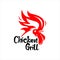 Chicken grill logo barbecue design template idea
