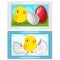 Chicken hatching from eggs, picture on wall