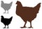 Chicken or hen silhouette - domestic bird, poultry