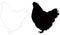 Chicken or hen silhouette - domestic bird, poultry