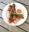 Chicken kebab, skewers, barbecue