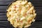 Chicken a la King is tender chicken in a creamy sauce with mushrooms, bell peppers and peas served with pasta  close up in the