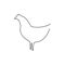Chicken line icon. Farm animal continuous line drawn vector illustration.