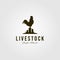 Chicken livestock logo vintage vector illustration design, rooster logo design