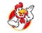 Chicken mascot or chicken character, suitable for restaurant bus