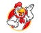 Chicken mascot or chicken character, suitable for restaurant bus