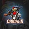 Chicken mascot esport logo design.