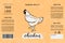 Chicken meat packaging design. Vector poultry meat label. Lettering and hand drawn chicken