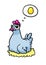Chicken mom hen plans golden egg illustration
