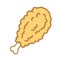 Chicken nugget Crispy Fried vector icon illustration cartoon doodle