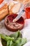 Chicken pate with cranberry jelly