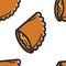 Chicken patties seamless pattern Brazilian traditional cuisine