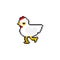 Chicken pixel art. 8 bit hen. pixelated farm bird