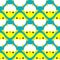 Chicken pixel art pattern seamless. 8 bit Little chicken pixelated background. Baby fabric texture