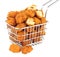 Chicken Popcorn In A Small Wire Frying Basket